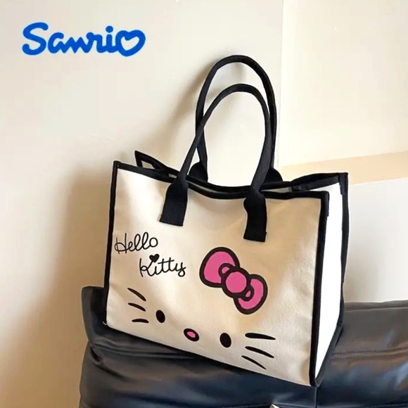 Hello Kitty White and Black Tote Bag - Picture 1 of 3